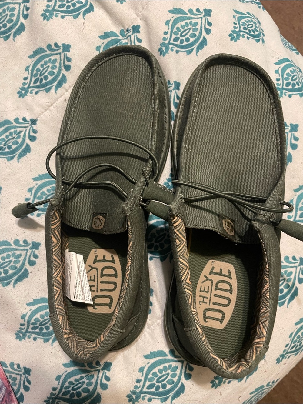 Hey Dude Olive Canvas Lightweight Slip-On Loafers